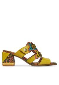 Laura Vita Klapki Jacqueso 09 Żółty. Kolor: żółty. Materiał: skóra #1