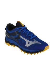 Buty treningowe męskie Mizuno J1GJ227001. Zapięcie: sznurówki. Kolor: niebieski. Materiał: syntetyk, materiał. Szerokość cholewki: normalna