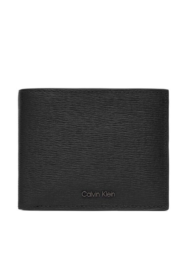 Calvin Klein Duży Portfel Męski Saffiano Billfold W Card + Coin LV04D1074G Czarny. Kolor: czarny. Materiał: skóra