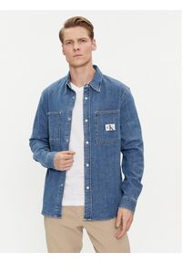 Calvin Klein Jeans Koszula jeansowa Linear J30J324885 Niebieski Slim Fit. Kolor: niebieski. Materiał: bawełna #1