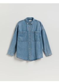 Reserved - Jeansowa koszula z lyocellem - niebieski. Kolor: niebieski. Materiał: jeans #1