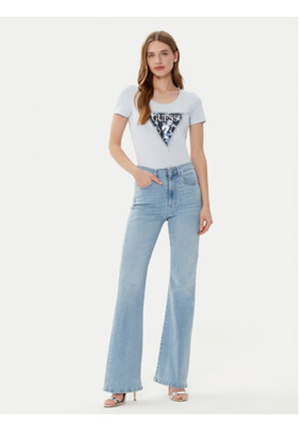 Guess T-Shirt W5RI00 J1314 Niebieski Regular Fit. Kolor: niebieski. Materiał: bawełna