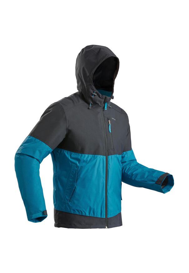 quechua - Kurtka turystyczna zimowa męska Quechua SH100 X-WARM WTP -10°C. Kolor: turkusowy, niebieski, wielokolorowy, szary. Materiał: polar, materiał. Sezon: zima