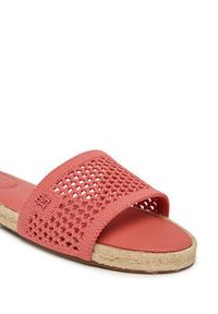 TOMMY HILFIGER - Tommy Hilfiger Espadryle Knit Mesh Espadrille Flat Sandal FW0FW08744 Różowy. Kolor: różowy. Materiał: materiał
