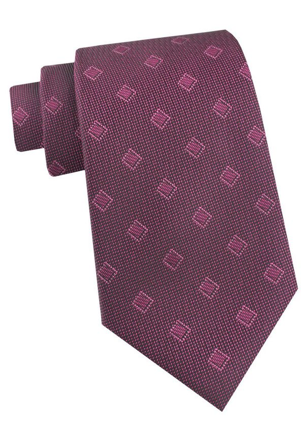 Krawat Męski - Angelo di Monti - Malinowe Bordo w Grochy. Kolor: czerwony. Materiał: tkanina. Wzór: grochy. Styl: elegancki, wizytowy