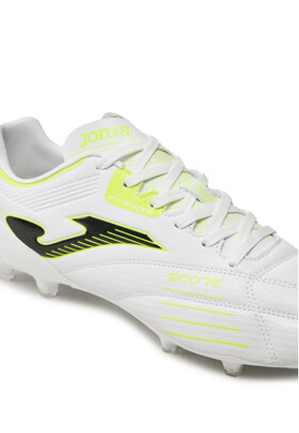 Joma Buty do piłki nożnej Score Firm Ground SCOW2402FG Biały. Kolor: biały. Materiał: skóra