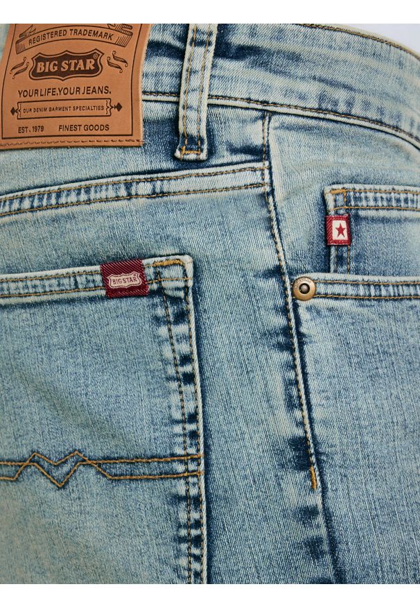 Big-Star - Jeansy męskie dopasowane niebieskie Terry High Waist 185. Okazja: na co dzień. Stan: podwyższony. Kolor: niebieski. Styl: klasyczny, casual
