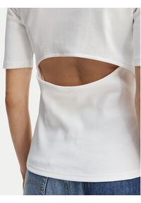 Calvin Klein Jeans T-Shirt LV047F247G Biały Slim Fit. Kolor: biały. Materiał: bawełna #5