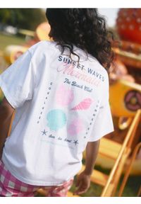 Reserved - Bawełniany t-shirt z nadrukiem - biały. Kolor: biały. Materiał: bawełna. Wzór: nadruk