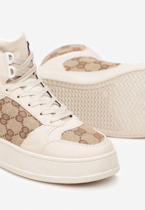 Renee - Beżowe Sneakersy na Grubej Podeszwie za Kostkę Melainthe. Wysokość cholewki: za kostkę. Kolor: beżowy
