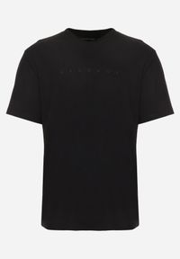 Born2be - Czarna Koszulka T-shirt z Bawełny Ozdobiona Napisem Palidia. Okazja: na co dzień. Typ kołnierza: kaptur. Kolor: czarny. Materiał: bawełna. Wzór: napisy, aplikacja. Styl: casual #1