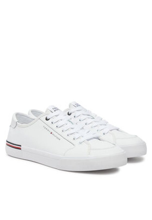 TOMMY HILFIGER - Tommy Hilfiger Tenisówki Core Corporate Vulc Leather FM0FM05399 Biały. Kolor: biały. Materiał: skóra