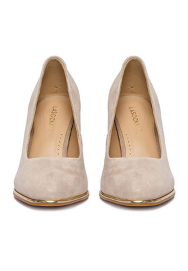 Lasocki Czółenka CEO-WS24317-01 Beżowy. Kolor: beżowy. Materiał: skóra, zamsz