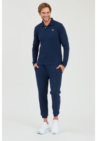 La Martina - LA MARTINA Granatowy męski longsleeve polo Piquet Stretch, Rozmiar XXL. Typ kołnierza: polo. Kolor: niebieski. Długość rękawa: długi rękaw #5