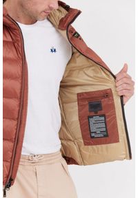 Blauer USA - BLAUER Brązowa męska puchowa kurtka Sergio z kapturem, Rozmiar M. Typ kołnierza: kaptur. Kolor: brązowy. Materiał: puch #3