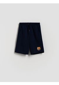 Reserved - Szorty FC Barcelona - granatowy. Kolor: niebieski. Materiał: dzianina, bawełna #1