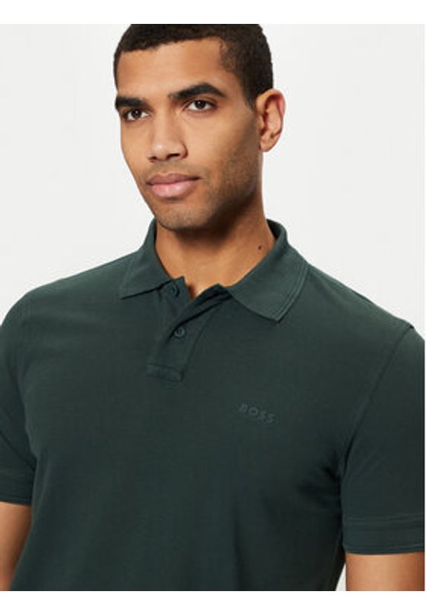 BOSS Polo Prime 50507813 Zielony Regular Fit. Typ kołnierza: polo. Kolor: zielony. Materiał: bawełna