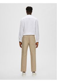 Selected Homme Chinosy 16088515 Beżowy Regular Fit. Kolor: beżowy. Materiał: bawełna #5