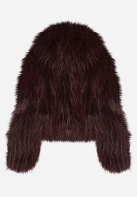 Born2be - Bordowa Kurtka Futerko na Suwak z Kapturem Zetale. Okazja: na spacer. Typ kołnierza: kaptur. Kolor: czerwony. Materiał: futro. Wzór: gładki #4