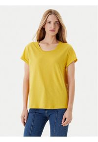 United Colors of Benetton - United Colors Of Benetton T-Shirt 3BVXD109F Żółty Regular Fit. Kolor: żółty. Materiał: bawełna