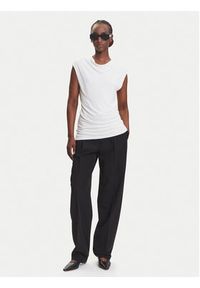 BOSS Bluzka Elamma 50541896 Biały Slim Fit. Kolor: biały. Materiał: wiskoza