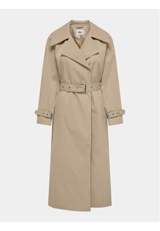 only - ONLY Trencz April 15308860 Beżowy Regular Fit. Kolor: beżowy. Materiał: syntetyk