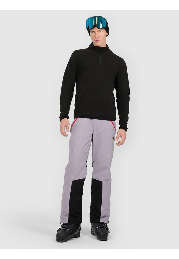 4f - 4F Bielizna termiczna polarowa (góra) męska - czarna M. Typ kołnierza: kołnierzyk stójkowy. Kolor: czarny. Materiał: polar. Sezon: zima. Sport: turystyka piesza