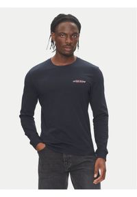 Guess Jeans Longsleeve M4YI54 K8HM0 Granatowy Regular Fit. Kolor: niebieski. Materiał: bawełna. Długość rękawa: długi rękaw