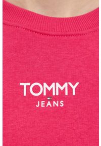 Tommy Jeans bluza damska kolor różowy z nadrukiem. Kolor: różowy. Materiał: bawełna. Wzór: nadruk. Styl: klasyczny #4