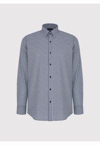 Pako Lorente - PAKO LORENTE – Granatowa koszula we wzór geometryczny. Kolor: niebieski. Materiał: bawełna, elastan. Długość rękawa: długi rękaw. Długość: długie. Wzór: geometria #3