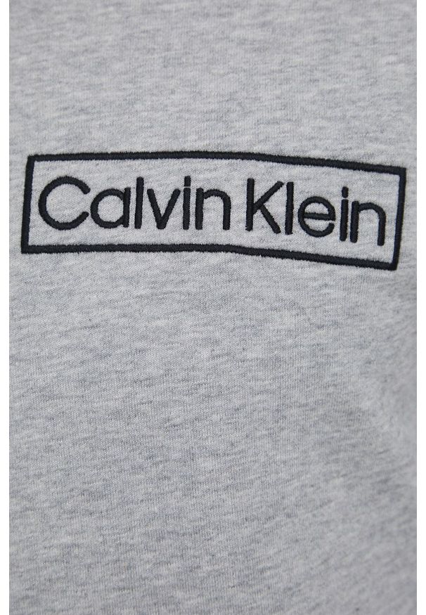 Calvin Klein Underwear bluza męska kolor szary z kapturem z aplikacją. Typ kołnierza: kaptur. Kolor: szary. Materiał: poliester. Wzór: aplikacja