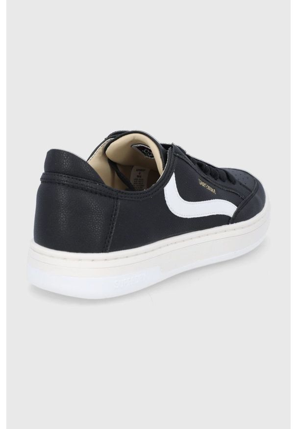 Superdry Buty kolor czarny. Nosek buta: okrągły. Zapięcie: sznurówki. Kolor: czarny. Materiał: guma