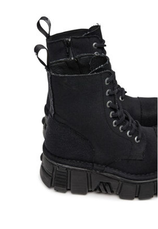 NEW ROCK Glany M-MILI083C-RC7 Czarny. Kolor: czarny. Materiał: materiał. Styl: rockowy