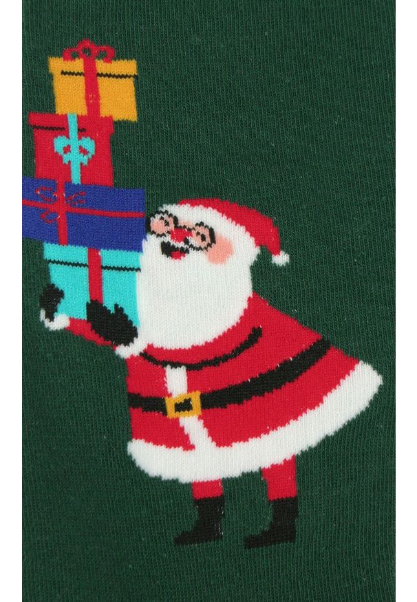 Świąteczne Skarpetki - Alties - Mikołaj z Prezentami. Kolor: wielokolorowy. Materiał: poliester, bawełna, elastan