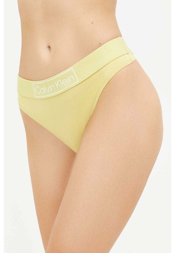 Calvin Klein Underwear stringi kolor żółty. Kolor: zielony
