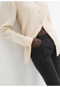 bonprix - Spodnie 7/8 z gumką w talii, ze stretchem. Kolor: czarny. Styl: elegancki #3