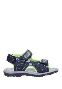 Casu - Granatowe sandały na rzepy casu la95. Zapięcie: rzepy. Kolor: zielony, wielokolorowy, niebieski #1