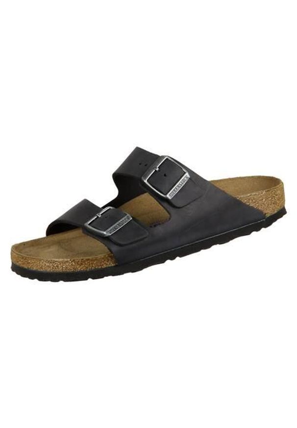 Klapki Birkenstock Arizona WB. Kolor: czarny, wielokolorowy. Materiał: skóra, syntetyk, materiał