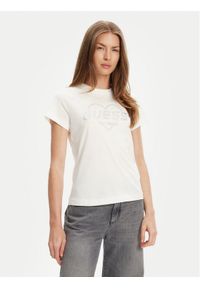 Guess T-Shirt V5GI10 K9RM1 Écru Regular Fit. Materiał: bawełna