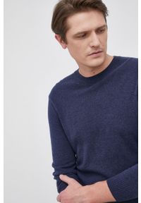 Sisley - Sweter z domieszką wełny. Okazja: na co dzień. Kolor: niebieski. Materiał: wełna. Długość rękawa: długi rękaw. Długość: długie. Styl: casual