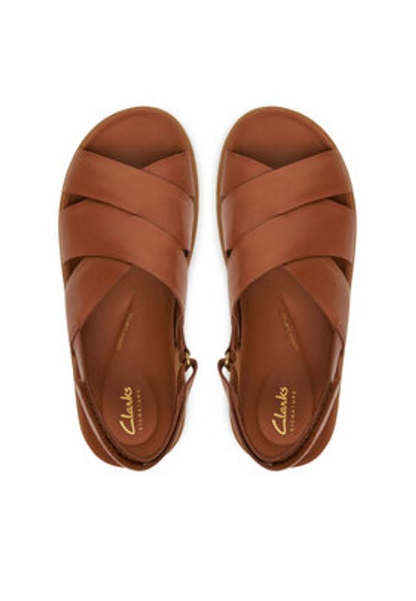 Clarks Sandały Aristella Sun 26181258 Brązowy. Kolor: brązowy. Materiał: skóra