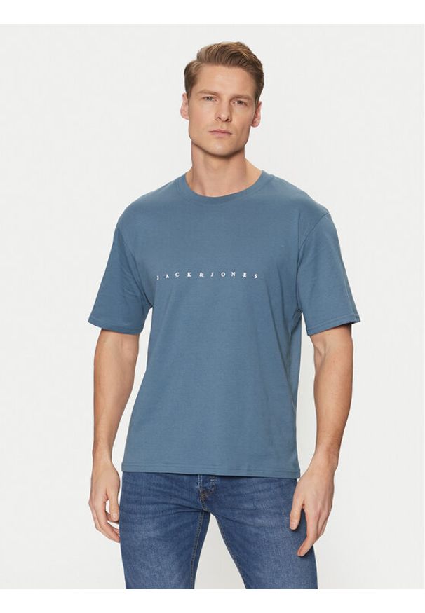 Jack & Jones - Jack&Jones T-Shirt Star 12234746 Zielony Relaxed Fit. Kolor: niebieski. Materiał: bawełna