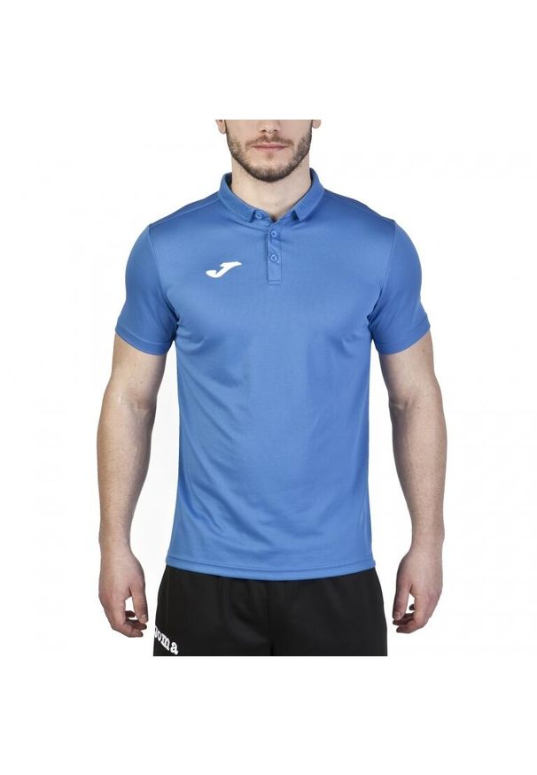 Koszulka polo do tenisa męska Joma Hobby. Typ kołnierza: polo. Kolor: niebieski. Materiał: poliester. Sport: tenis