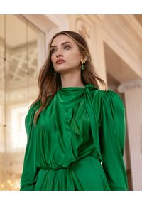 ISABEL MARANT - Zielona sukienka z drapowaniem Dibruna. Kolor: zielony. Materiał: materiał. Typ sukienki: kopertowe. Długość: mini #7
