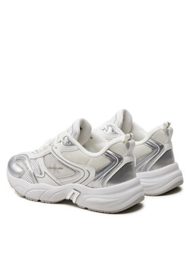 Calvin Klein Jeans Sneakersy Retro Tennis Low Lace Mh Ml Mtl YW0YW01463 Biały. Kolor: biały. Materiał: skóra
