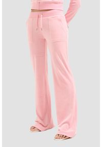 Juicy Couture - JUICY COUTURE Różowe damskie spodnie dresowe Layla Low Rise, Rozmiar M. Kolor: różowy. Materiał: dresówka