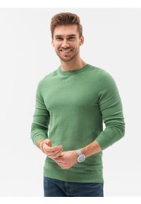 Ombre Clothing - Elegancki sweter męski - zielony V13 - Rozmiar: XXL. Kolor: zielony. Materiał: wiskoza, nylon. Styl: elegancki