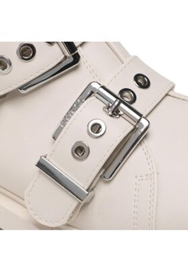 Guess Botki FL7OBI LEA10 Écru. Kolor: kremowy. Materiał: skóra