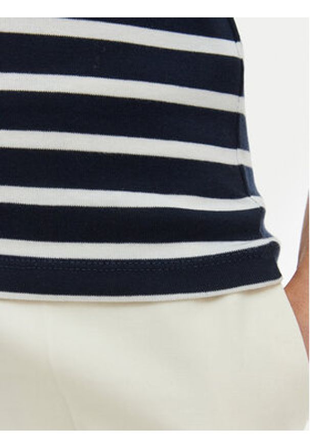 TOMMY HILFIGER - Tommy Hilfiger Top WW0WW47806 Granatowy Slim Fit. Kolor: niebieski. Materiał: bawełna