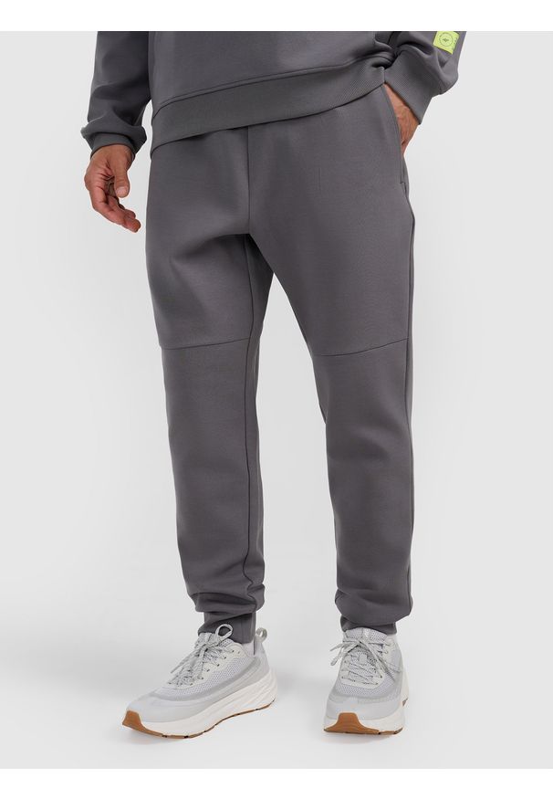 4f - 4F Spodnie dresowe joggery męskie - szare XXL. Kolor: szary. Materiał: dresówka